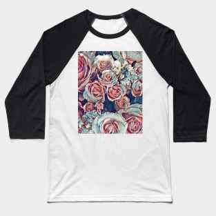 Antique roses pattern Baseball T-Shirt